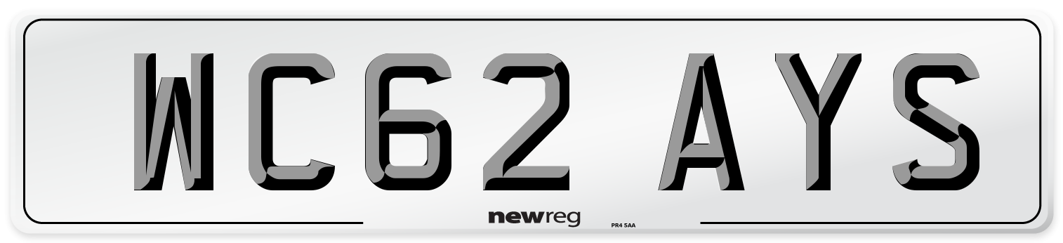 WC62 AYS Number Plate from New Reg